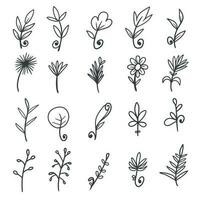 Floral element hand drawn set bundle collection vector