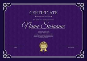 certificate template, with vintage frame vector