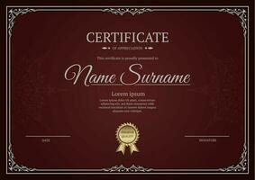 certificate template, with vintage frame vector