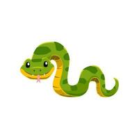 Cute cartoon snake in isolated white background vector illustration icon