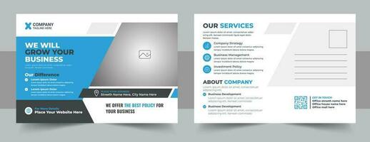 Corporate postcard design template, amazing and modern postcard design, stylish corporate postcard template vector