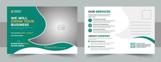 Corporate postcard design template, amazing and modern postcard design, stylish corporate postcard template vector