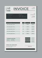 Invoice template design, billing cash voucher, money receipt cash memo layout design with mockup vector