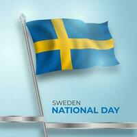 Happy sweden national day template design Vector