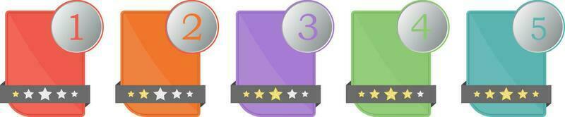 Feedback or Rating. Rank, level of satisfaction rating. Five stars banner set. Customer product rating review vector