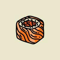 prima vector mano dibujar Sushi conjunto para japonés cocina restaurante