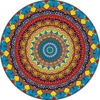 Ethnic Mandala With Colorful Ornament. Bright Colors. Isolated. vector