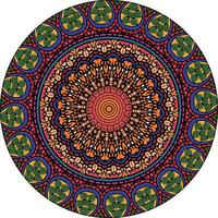 Ethnic Mandala With Colorful Ornament. Bright Colors. Isolated. vector