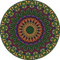 Ethnic Mandala With Colorful Ornament. Bright Colors. Isolated. vector