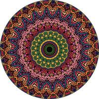 Abstract Colorful Mandala Background . Unusual Flower Shape. Oriental. Anti-Stress Therapy Patterns. Weave Design Elements vector