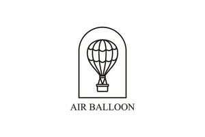 Vector aerostate line icon air balloon line icon. Minimalistic air travel vector logo template.