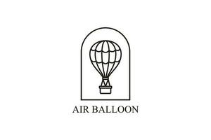 Vector aerostate line icon air balloon line icon. Minimalistic air travel vector logo template.