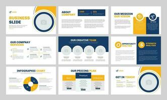 Business presentation slide template vector