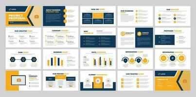 Project Proposal Template and Clean Business Proposal Slide Design vector