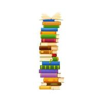 Books stack isolated vector cartoon textbooks pile