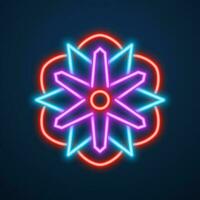 mandala flower neon effect vector