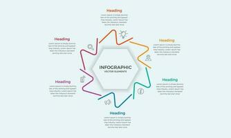 Infographic template business concept with 6 steps. Vector infographic label design template 6 options. Business infographic design template