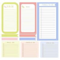 To do list templates set vector