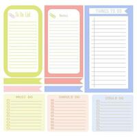 To do list templates set vector