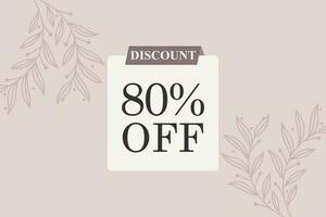 80 percent Sale and discount labels. price off tag icon flat design. vector