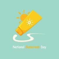 National Sunscreen Day background. vector