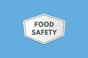 Food Safety text Button. Food Safety Sign Icon Label Sticker Web Buttons vector