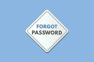 Forgot Password text Button. Forgot Password Sign Icon Label Sticker Web Buttons vector