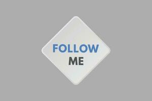 Follow Me text Button. Follow Me Sign Icon Label Sticker Web Buttons vector