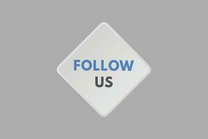 Follow Us text Button. Follow Us Sign Icon Label Sticker Web Buttons vector