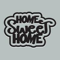 hogar dulce hogar letras caligrafía pegatina diseño vector