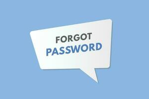 Forgot Password text Button. Forgot Password Sign Icon Label Sticker Web Buttons vector