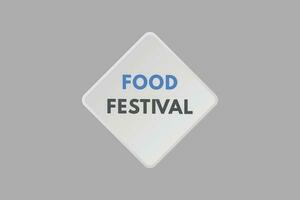 Food Festival text Button. Food Festival Sign Icon Label Sticker Web Buttons vector