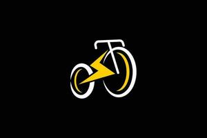 el mundo bicicleta día amarillo eléctrico logo diseño vector