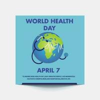 mundo salud día vector ilustración. mundo salud día plano ilustración