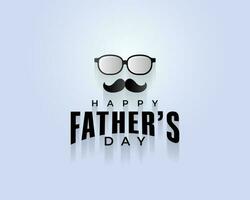 Happy Fathers Day greeting. Vector background with doodle hat and mustache orange lettering in red background