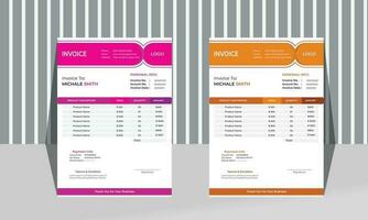 modern simple invoice design, clean and vector format .