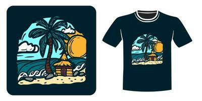 playa ver para camiseta impresión diseño vector