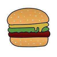 hamburger isolated on white background vector