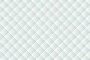 Modern white upholstery leather texture background. Quilted square rhombus padding seamless pattern vector. vector