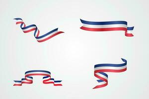 set of flag ribbon with palette colors of france for independence day celebration decoration vector
