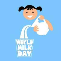 world milk day. typography design vector graphics