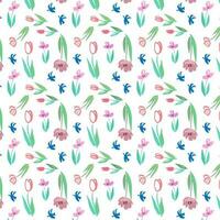 spring seamless pattern with colorful tulip flowers - vector illustration