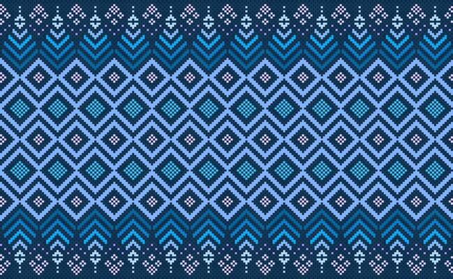 Embroidery ethnic pattern, Vector Geometric pattern background, Cross stitch traditional triangle style