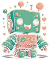 kawaii estilo linda robot - ai generado png