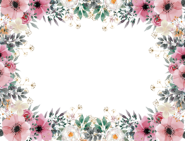 Decorative flower frame png