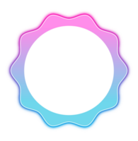 trasparente neon raggiante francobollo cerchio design elemento png