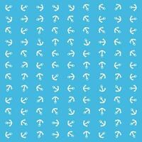 blue background pattern with white anchors vector