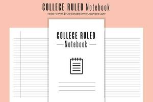 College Ruled Notebook vector