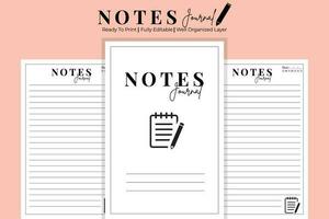 notas diario cuaderno vector