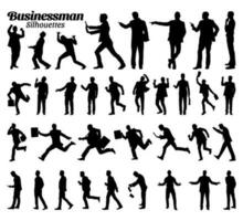 Businessman silhouette vector illustration set.